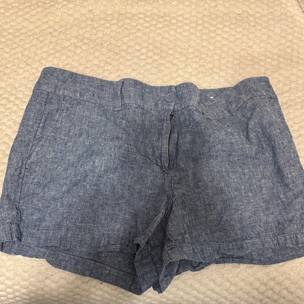 LOFT Blue Chambray Bermuda Shorts